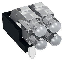 Światłowód do LED, sztywny, kątowy, dł. 11.85mm, 2-rzędowy, 4-drożny, , MENTOR