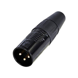 Rean RC3M-B XLR Connector 3-Pin Straight Plug 1pc