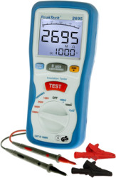Insulation tester, LCD display, CAT III 1000 V, PeakTech P 2695