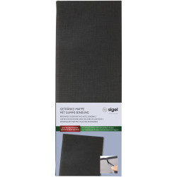 Sigel GM100 Drinks menu folder A4 rubber binding black incl 2 pockets