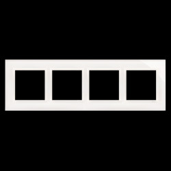 Ramka poczwórna szklana biała perła DRN4/70 Kontakt Simon54 Nature