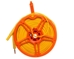 Przewód pomiarowy 50m ekranowany na szpuli /wtyki bananowe/ WAPRZ050YEBBSZE