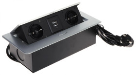 Listwa zasilająca meblowa 2-gniazda + 2xUSB FPS-2S2U/CABLE