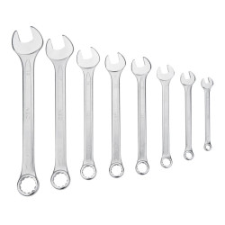 Klucze płasko-oczkowe 6-19mm zestaw 8 sztuk + etui z wymiarami 09-751 NEO TOOLS