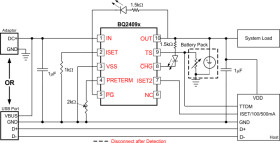 1-cell, 1-A, Li-ion battery charger with operation over JEITA and 10kΩ NTC
