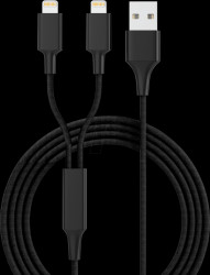 SMRTER_HYDRA_DUO_L_BK Charging cable, USB -&gt; 2x Lightning, black