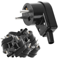 VIPLAST Wtyczka Kątowa Czarna 10x220-05