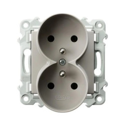 SZAFIR Gniazdo podwójne z uziemieniem moduł bez ramki kaszmirowy beż GP-2ZRZ/m/83