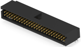 Pin header, 50 pole, pitch 2.54 mm, angled, black, 7-103166-3