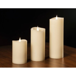 Świeca woskowa LED duża ivory świeczka ruchomy płomień