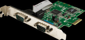 PEX2S1050 2 Port PCIe Serial Card - 16C1050 UART