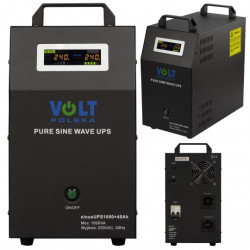 Zasilacz awaryjny UPS przetwornica SINUS UPS 12V/230V AVR 700W / 1000VA 10A + akumulator AGM 45Ah VOLT
