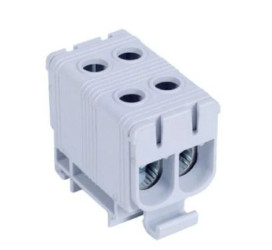 Blok rozdzielczy ‑ odgałęźny 2 ‑ polowy 2,5-50mm2 szary montaż płaski FJ-E50/2 1000054