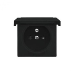Simon 55 Pokrywa gniazda wtyczkowego pojedynczego z klapką w kolorze pokrywy do: SGZ1CM, SGZ1M Czarny mat TGZ1BUZP/149