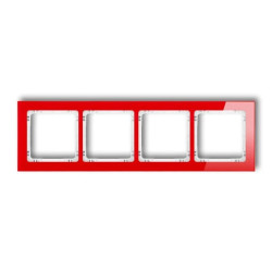 DECO Ramka poczwórna - efekt szkła (ramka: czerwona spód: biały) czerwony 17-0-DRS-4