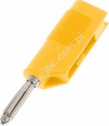 BSB 20 GE Wtyk izolowany 4mm z dodatkowym gniazdem 4mm, przyłącze przykręcane, 30A, żółty, Hirschmann, 930729103, BSB20GE