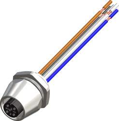 Przemysłowe złącza okrągłe 5-pinowe M12, panelowe Wtyczka, gniazdo RS PRO