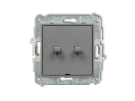 MINI Wyłącznik schodowy podwójny w stylu amerykańskim szary mat 27MWPUS-33 KARLIK