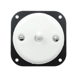 Włącznik dzwonkowy dźwigniowy ceramiczny, okrągły podtynkowy biały Ceramic Loft