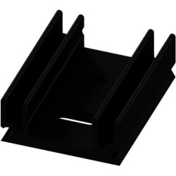 Extruded heatsink, (L x W x H) 37.5 x 29 x 12 mm, 12 to 7.5 K/W, black anodized, SK 145 37,5 SA TO 220