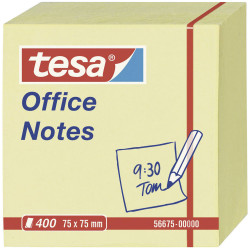 Tesa 56675-00000 Office Notes Cube 400 Sheets Yellow 75x75mm Solvent-Free