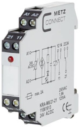 Moduł sprzęgający 24, 24 V/AC, V/DC (max) 2 zestyki przełączne Metz Connect 11061913 1 szt.