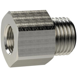 Reducer piece, L 23 mm, 25 bar, brass, nickel-plated, for pipe systems, 134742