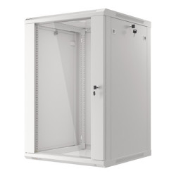 Szafa wisząca 19" 18U Lanberg, 600mm, drzwi szklane, szara