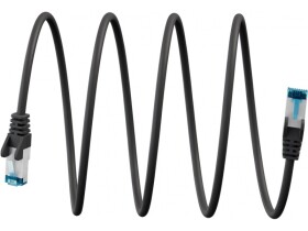 Kabel patchcord CAT 6a S/FTP PIMF 1m Cu czarny ultra-elastyczny