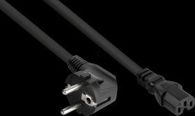 SK0150-S010 Safety plug type E+F (90° angled), to socket C15, 1m