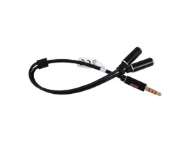 Przewód wtyk jack 3,5mm 4pola - 2x gniazdo jack 3,5mm 10cm JR643...