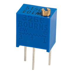 Bourns 3266W-1-104LF 100K 10% Potentiometer Top Cermet Trimming 0.25&quot; 0.25W