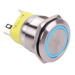 Blue LED On-On Latching 22mm Vandal Resistant Push Button Switch SPDT