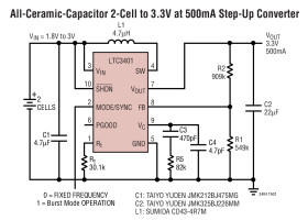 1A, 3MHz Micropower Synchronous Boost Converter