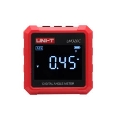 UNI-T LM320C Cyfrowy Inklinometr Miernik Kątów Magnetycznych 360° Pomiar ±0.2° Dokładność Wyświetlacz LCD Pomiar Absolutny i Rel