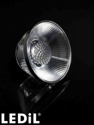 Soczewka LED punktowa, kąt widzenia 25° Bezbarwny Silikon Okrągły, Ledil, seria: SAKURA-70