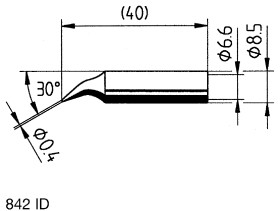 Grot lutowniczy ołówkowy Ersa do Elektronarzędzia Stożkowa 0,4 mm Serie 842