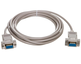 Kabel połączeniowy RS232 null-modem Typ DSUB9/DSUB9, Ż/Ż beżowy 3m AK-610100-030-E