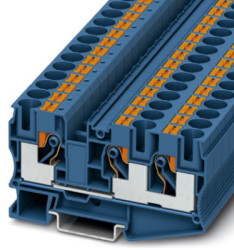 Through terminal block, push-in connection, 0.5-16 mm², 3 pole, 57 A, 8 kV, blue, 3208747