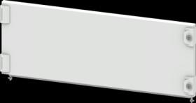 Compartment door, rectangular, sheet steel, (W x H x D) 800 x 300 x 25 mm, light gray, for built-in installation devices, 8PQ203