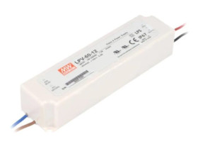 LPV-60-12 Zasilacz impulsowy, LED, 60W, 12VDC, 5A, 90÷264VAC, 127÷370VDC