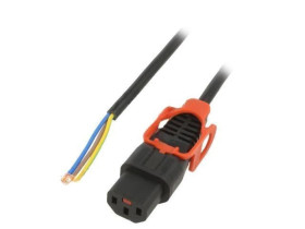 SCHAFFNER-819170 Kabel IEC C13 żeński 3m z blokadą IEC LOCK