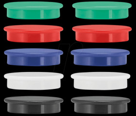 Magnets / sorted by colour / 10 pieces / 24 mm