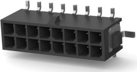 Pin header, 16 pole, pitch 3 mm, straight, black, 1-1586842-6