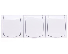 MADERA Gniazdo hermetyczne potrójne z/u IP44 z przesłonami klapka biała GNH-3NZP/00/w