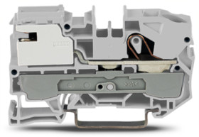 1-wire potential equalization terminal, spring-clamp connection, 0.5-16 mm², 1 pole, 57 A, 4 kV, gray, 2010-7111