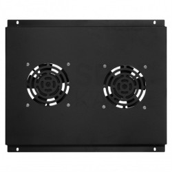 Panel 2x wentylator RACK 19" do szaf 600x600 podsufitowy czarny NEKU FLR