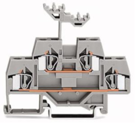 Feed-through/feed-through terminal block, spring-clamp connection, 0.08-4.0 mm², 2 pole, 26 A, 6 kV, gray, 281-619