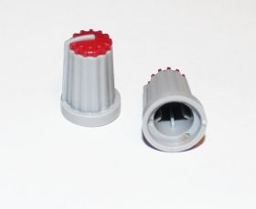 Gałka potencjometru szara GS14 -CZERWONA (2szt)