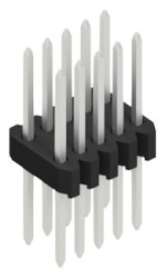 Pin header, 10 pole, pitch 1.27 mm, straight, black, 10061570